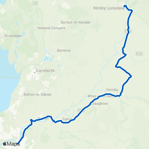 Kirkby Lonsdale Coaches Kirkby Lonsdale Booth's - Bus Station map