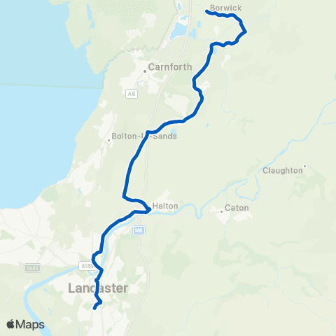 Kirkby Lonsdale Coaches Borwick Green - Ripley St Thomas Cehs map