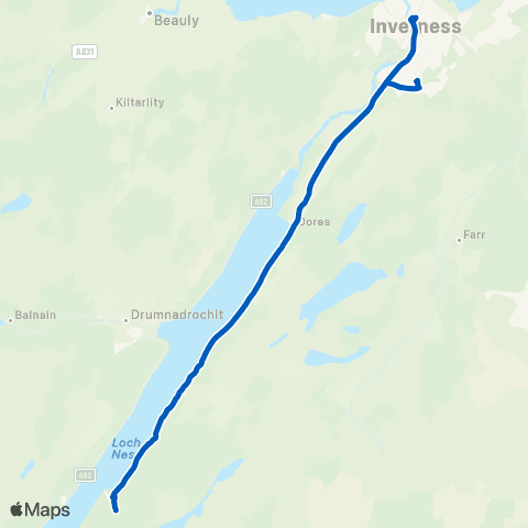 Highland Council Bus Station Stance 6 - Glenlia Playpark map