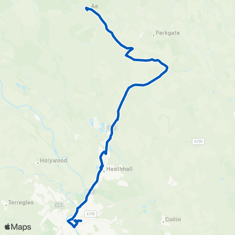 Houston's Minicoaches Ae Post Office - Whitesands map