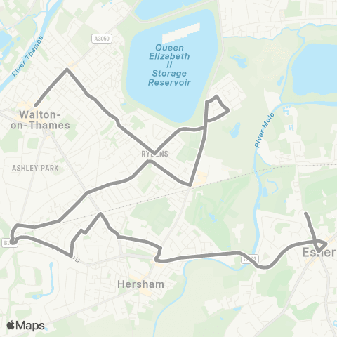 Falcon Buses Church Street - Esher High School map