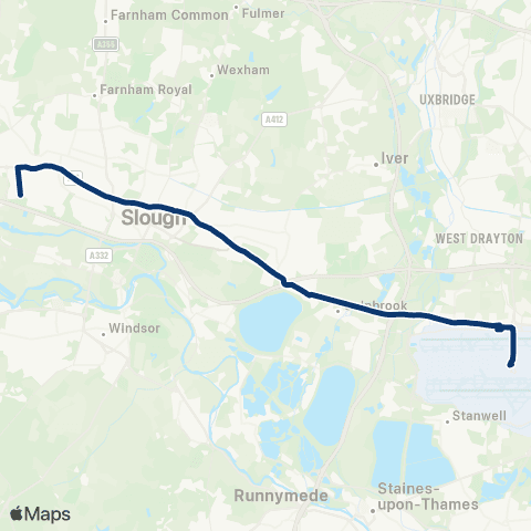 First Berkshire & The Thames Valley Moreton Way - Heathrow Central Bus Sta map