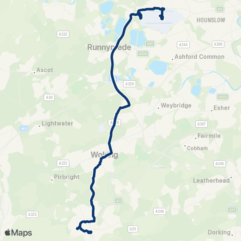 First Berkshire & The Thames Valley Guildford Railway Sta - Heathrow Term 3 map