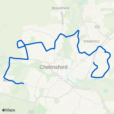 Fourways Coaches Fulcher Avenue - Hylands School map