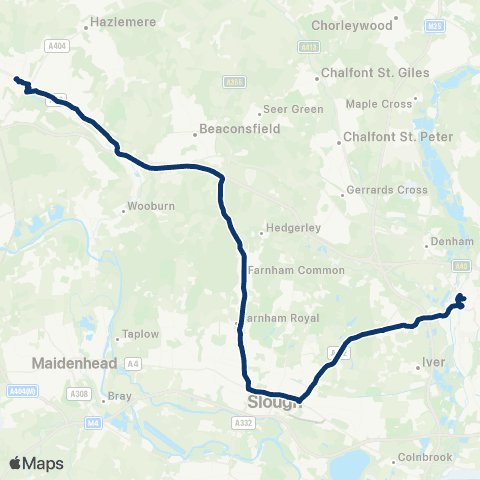 First Berkshire & The Thames Valley High Wycombe Busstn - Belmont Road map