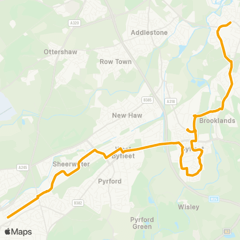 Falcon Buses Woking Railway Station - The Ship Hotel map