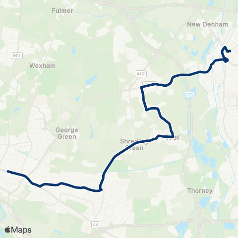 First Berkshire & The Thames Valley Uxbridge Sta - Wellington Street Stop H map