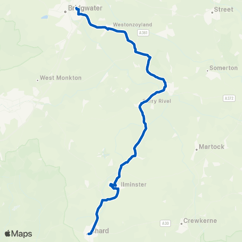 Hatch Green Coaches The Guildhall - Bridgwater College map