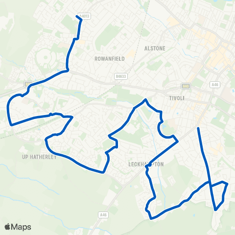 Marchants Coaches Woodlands Road - Pates Grammar School map