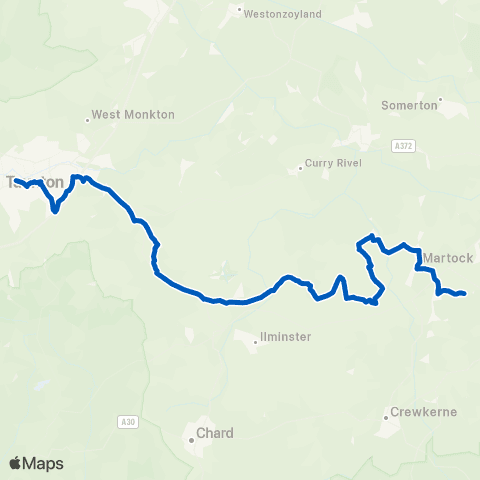 Hatch Green Coaches Somerset Coll 1 - Stanchester Community Sch map