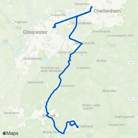 Marchants Coaches Sir Thomas Rich's School - Lypiatt View map