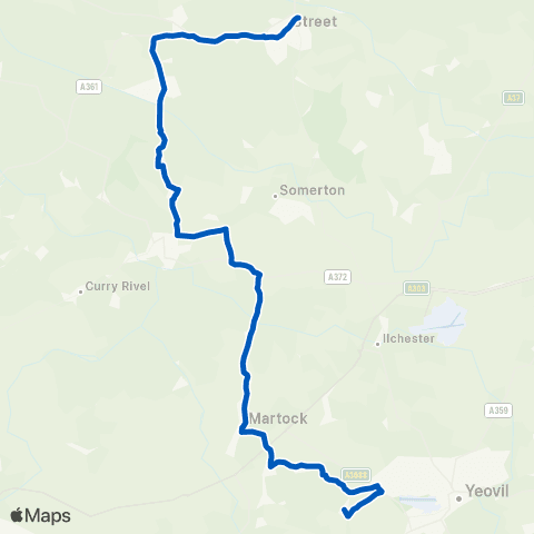 Hatch Green Coaches Strode College - Dray Road Junction map
