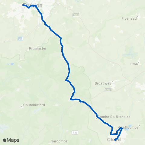 Hatch Green Coaches Taunton Town Centre Stop I - Boden St map