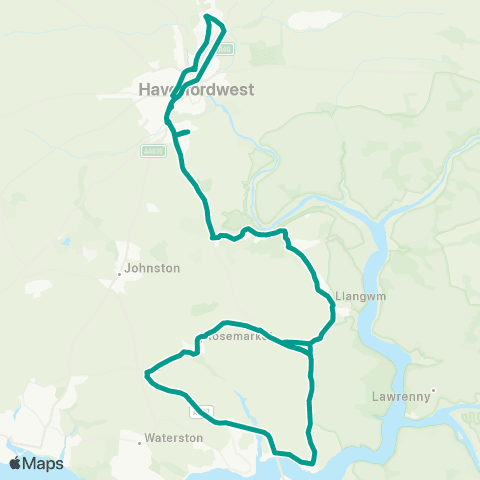 Pembrokeshire County Council Houghton Village - Haverfordwest Bus Sta Stand 3 map