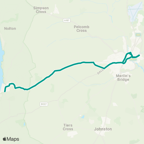 Pembrokeshire County Council Haverfordwest Bus Sta - Haverfordwest Railway Sta map