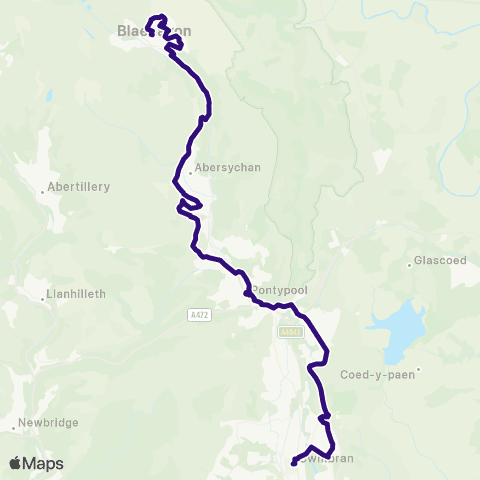 Phil Anslow Travel Cwmbran Bus Sta Stand F - Lion Street map