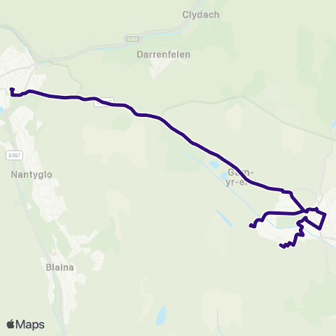 Phil Anslow Travel Coity Terrace - Brynmawr Bus Sta Stand 4 map
