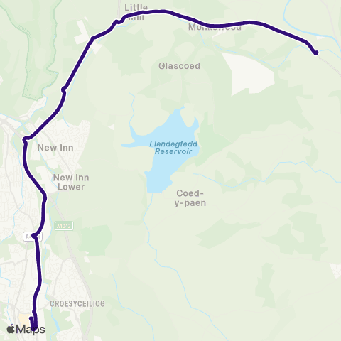 Phil Anslow Travel Cwmbran Bus Sta Stand A - Usk Coll Grounds map