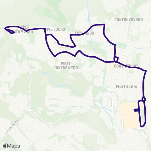 Phil Anslow Travel Cwmbran Bus Sta Stand G - Cwmbran Bus Sta Stand G map
