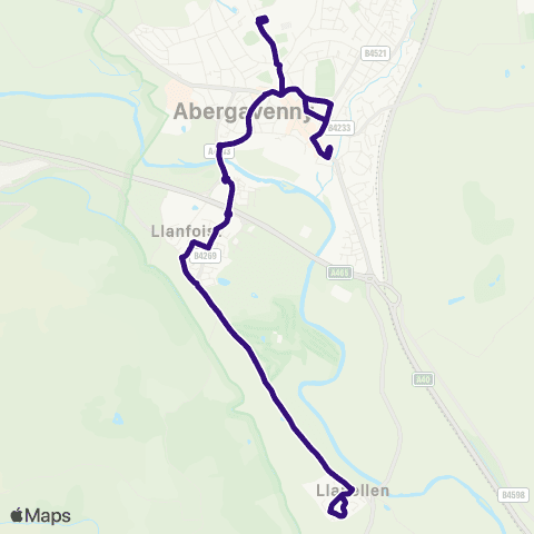 Phil Anslow Travel Abergavenny Bus Sta Stand 1 - Abergavenny Bus Sta Stand 1 map