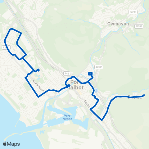 Ridgways Coaches Goytre Cemetery - Neath Port Talbot Hosp map
