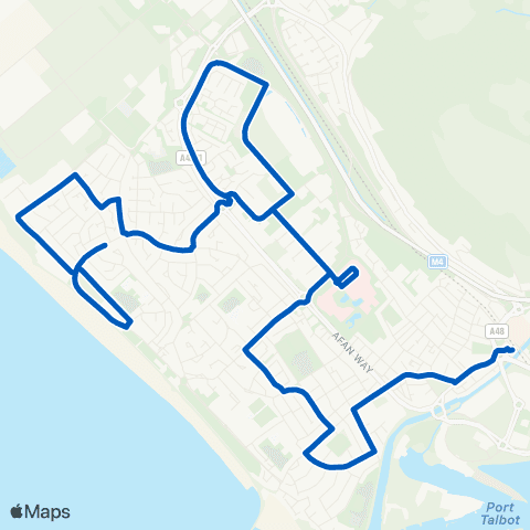 Ridgways Coaches Golden Av - Port Talbot Bus Sta Stand 3 map