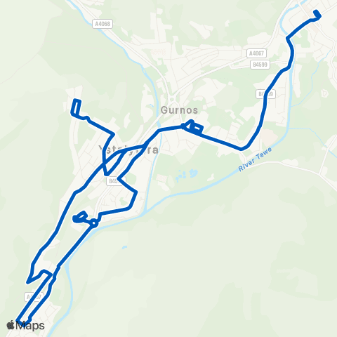South Wales Transport Ystradgynlais Bus Sta Stand 2 - Ystradgynlais Bus Sta Stand 2 map