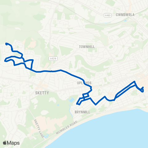 South Wales Transport Swansea Bus Sta Stand V - Swansea Bus Sta Stand V map