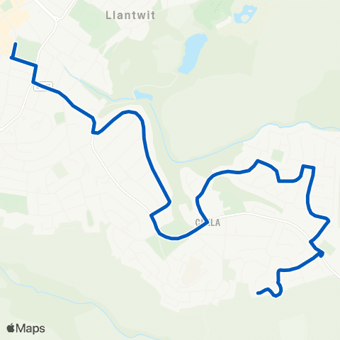 South Wales Transport Neath Bus Sta Stand 2 - Ridgewood Gardens Terminus map