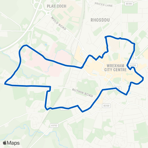 Valentines Travel Wrexham Bus Sta 1 - Wrexham Bus Sta 1 map