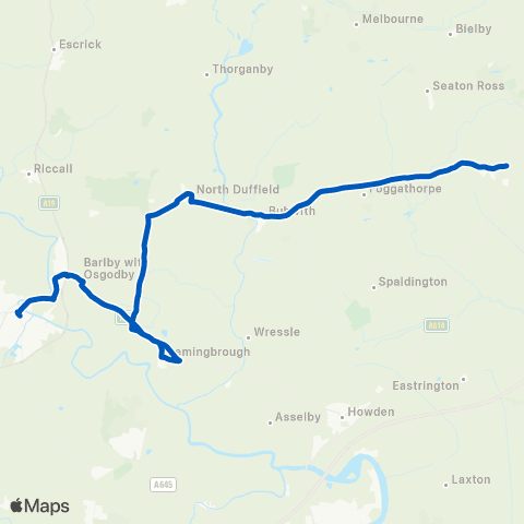 Thornes Independent Ltd Bus Sta Stand 2 - Bubwith Main Street map