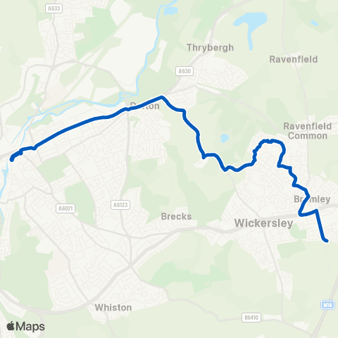 TM Travel Rotherham Interchange / A10 - Sandy Ln / Broadlands map