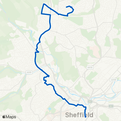 TM Travel Margetson Crescent / Knutton Rd - Sheffield Interchange / B6 map