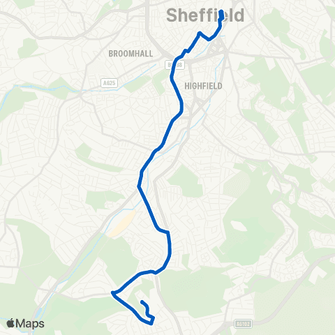 TM Travel Abbey Brook Dr / Abbey Brook Close - Sheffield Interchange / D6 map