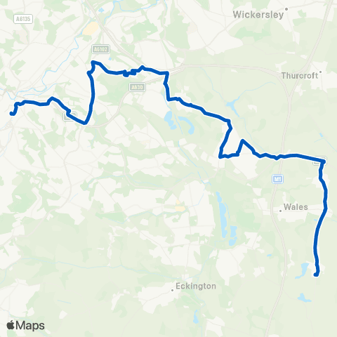 TM Travel Sheffield Interchange / C5 - Firvale / Winney Hill map