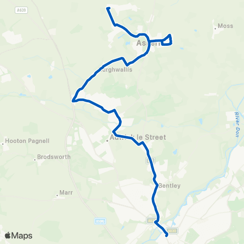 Yorkshire Travel Group W End Rd / Broc-O-Bank - Doncaster Frenchgate Interchange / A6 map