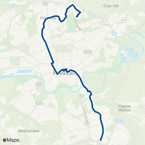 Preston Bus Fulwood Asda - Arrival Stand map