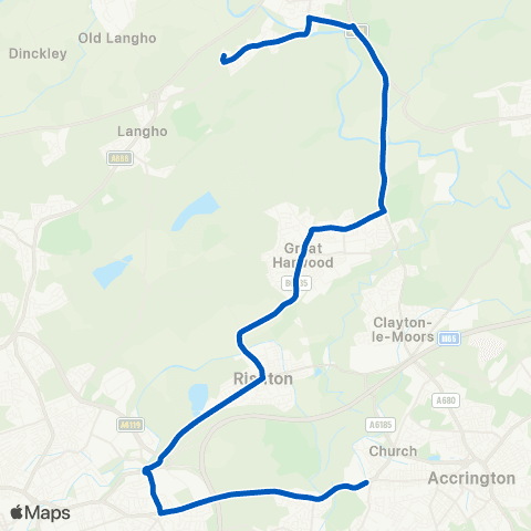 Pilkingtonbus St Augustines Rchs - Accrington Road map