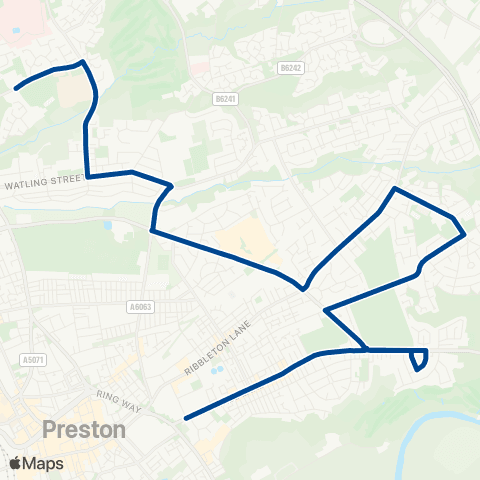 Preston Bus London Road - Corpus Christi High School map