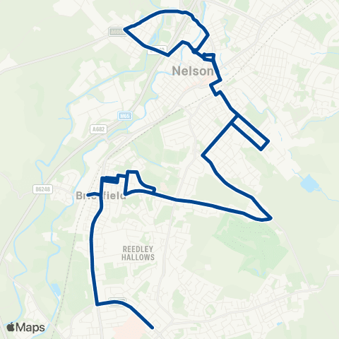 Preston Bus Burnley General Hosp - Burnley General Hosp map