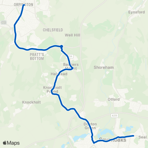 Go-Coach Hire Trinity Sch - Spur Rd / Orpington War Mem map