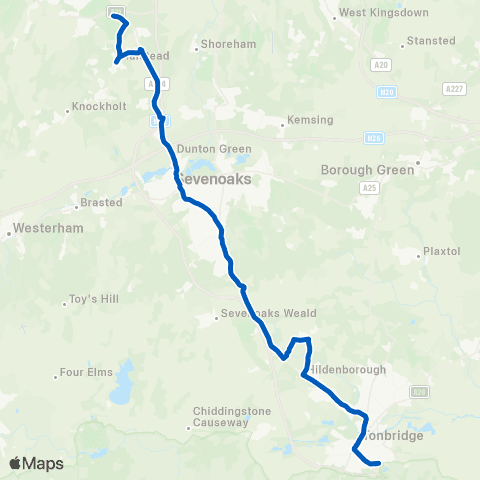 Go-Coach Hire Knockholt Railway Sta - Weald of Kent Sch map