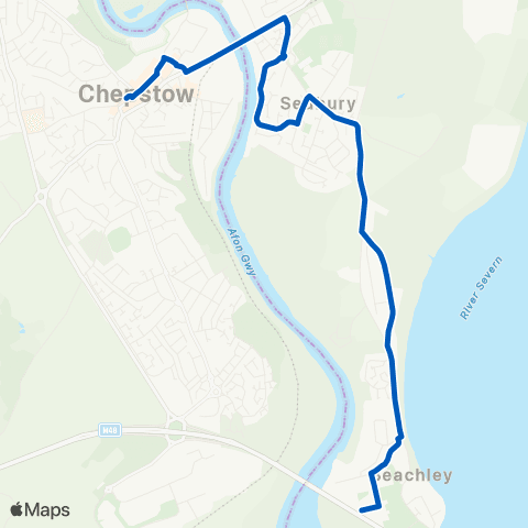 Newport Bus Barracks Families Office - Chepstow Bus Sta Stand 2 map