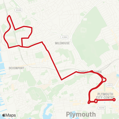 Plymouth Citybus Royal Parade - Royal Parade map