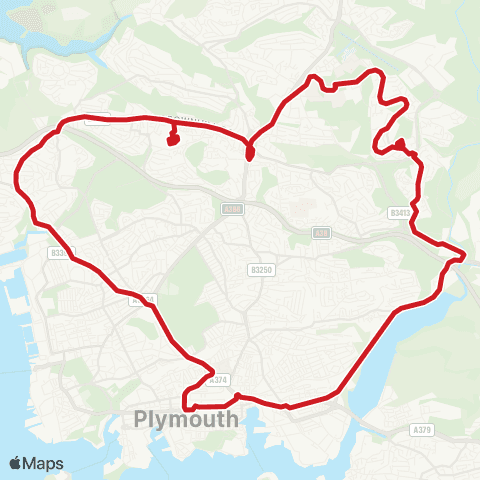 Plymouth Citybus Derriford Hospital - Derriford Hospital map