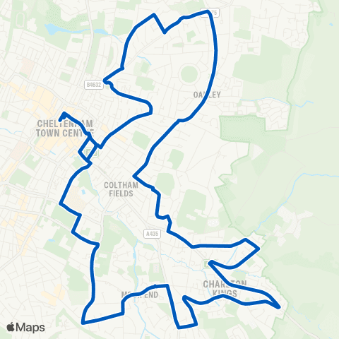 Pulhams Coaches Pittville Street - Pittville Street map