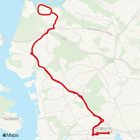 Plymouth Citybus Royal Parade - Royal Parade map