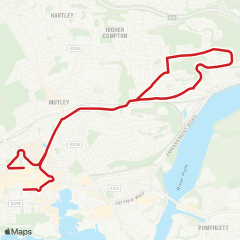 Plymouth Citybus Mayflower Street - Mayflower Street map