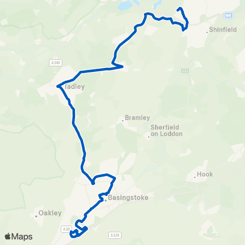 Newbury & District Reading Stadium Bus Park - Danebury Road map