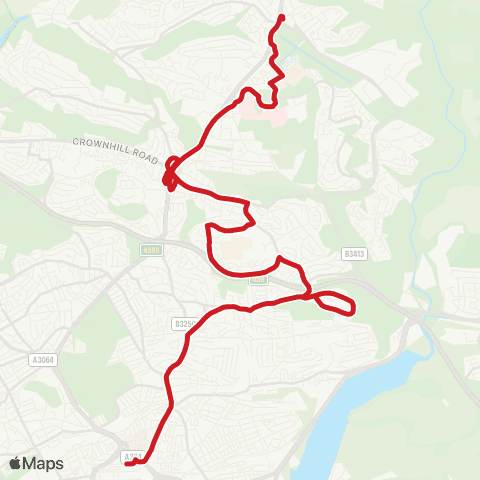 Plymouth Citybus The George P&R - Mayflower Street map